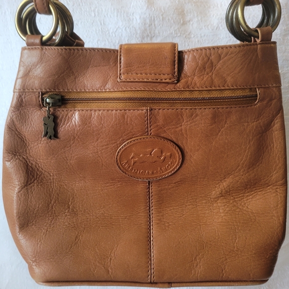 American Angel Handbags - Vintage American Angel Tobacco Cognac Leather Hand/shoulder Bag